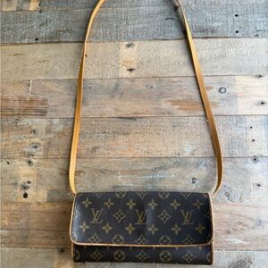 Louis Vuitton Brown and Tan Monogram Cross Body Bag